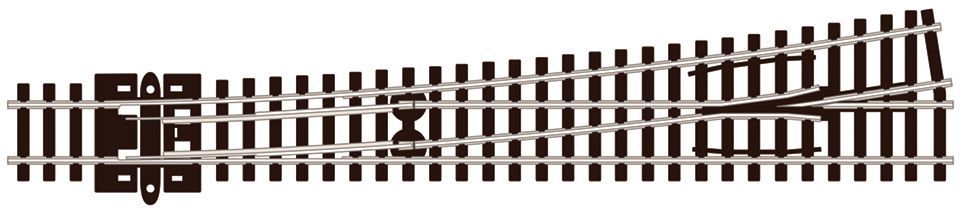 Peco SL-E389 Turnout, Large Radius, Left Hand (Electrofrog) Code 80 N Gauge