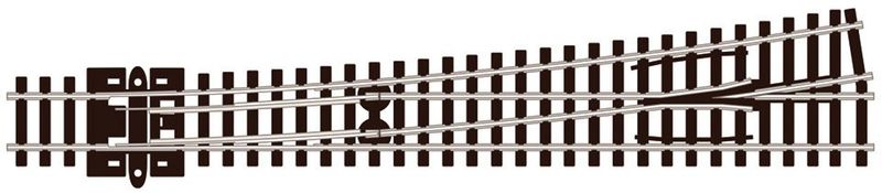 Peco SL-E389 Turnout, Large Radius, Left Hand (Electrofrog) Code 80 N Gauge