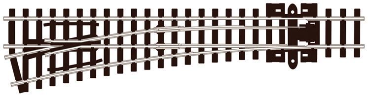 Peco SL-396 Turnout, Medium Radius, Left Hand (Insulfrog) Code 80 N Gauge Peco SL-396 Turnout, Medium Radius, Left Hand (Insulfrog) Code 80 N Gauge