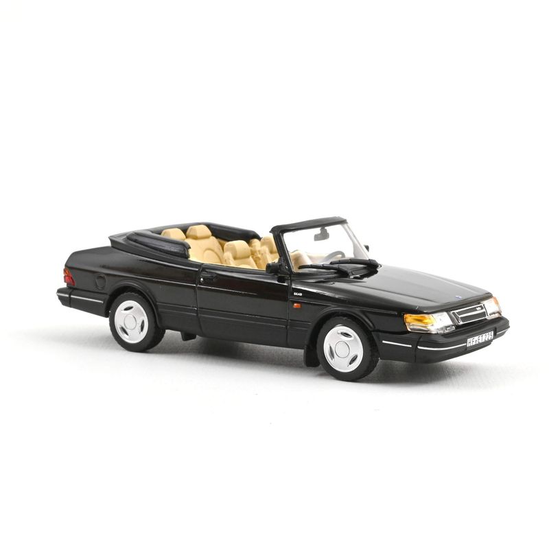 Norev 810045 1992 Saab 900 Turbo Convertible - Black 1:43 Scale Diecast Model Norev 810045 1992 Saab 900 Turbo Convertible - Black 1:43 Scale Diecast Model