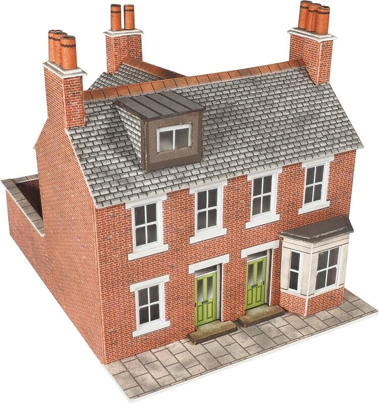 Metcalfe PN103 N Scale Terrace Houses In Red Brick Card Kit Metcalfe PN103 N Scale Terrace Houses In Red Brick Card Kit