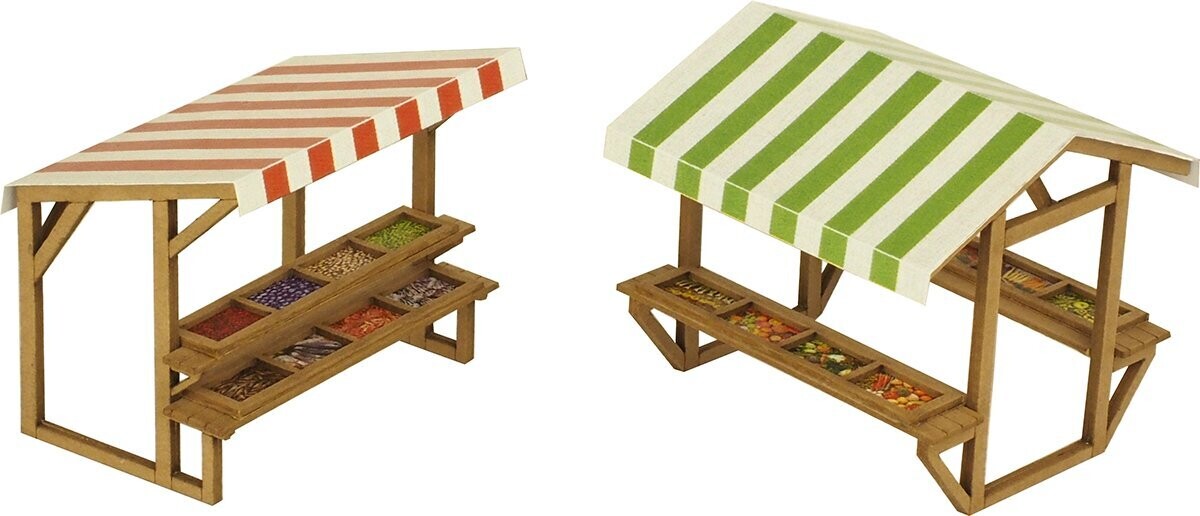 Metcalfe PO530 OO/HO Scale Market Stalls Card Kit Metcalfe PO530 OO/HO Scale Market Stalls Card Kit