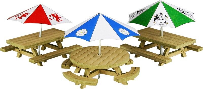 Metcalfe PO510 OO/HO Scale Picnic Tables Card Kit Metcalfe PO510 OO/HO Scale Picnic Tables Card Kit
