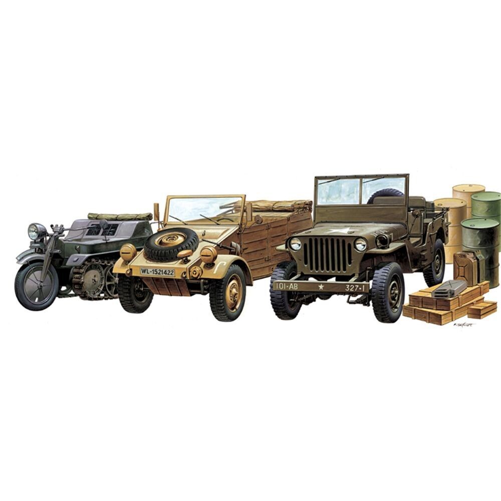 Academy 13416 WWII Ground Vehicle Set 1/72 Scale Plastic Model Kit Academy 13416 WWII Ground Vehicle Set 1/72 Scale Plastic Model Kit