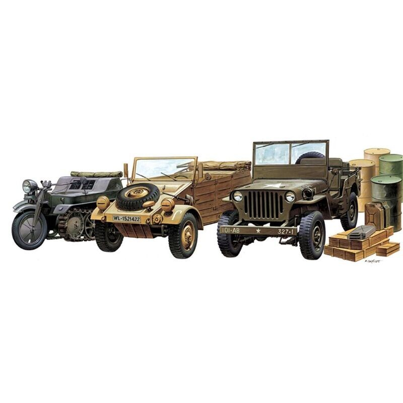 Academy 13416 WWII Ground Vehicle Set 1/72 Scale Plastic Model Kit Academy 13416 WWII Ground Vehicle Set 1/72 Scale Plastic Model Kit