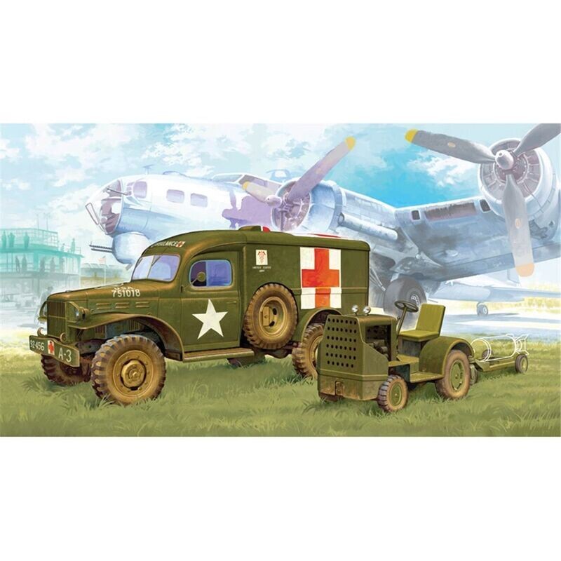 Academy 13403 WWII US Ambulance & Towing Tractor 1/72 Scale Plastic Model Kit Academy 13403 WWII US Ambulance & Towing Tractor 1/72 Scale Plastic Model Kit