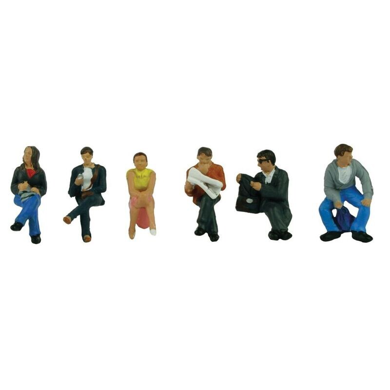 Bachmann Scenecraft 36-045 Station Station Passengers Sitting Figures x 6 OO/HO Gauge Bachmann Scenecraft 36-045 Station Station Passengers Sitting Figures x 6 OO/HO Gauge