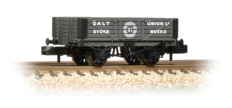 Graham Farish 377-059 5 Plank Wagon with Wooden Floor 'Salt Union' N Gauge
