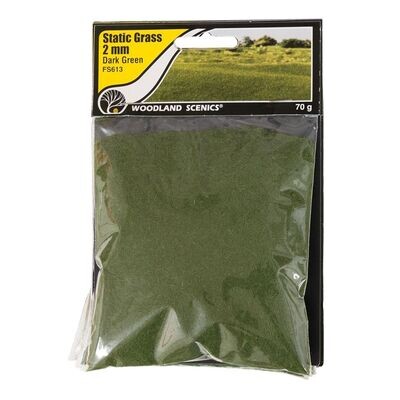 Woodland Scenics FS613 2mm Static Grass Dark Green Woodland Scenics FS613 2mm Static Grass Dark Green