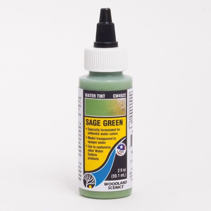 Woodland Scenics CW4522 Sage Green Water Tint 2 fl oz (59.1 mL). Woodland Scenics CW4522 Sage Green Water Tint 2 fl oz (59.1 mL).