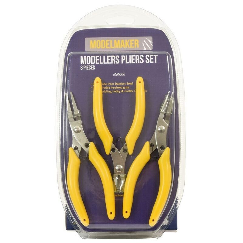 ModelMaker MM006 Modellers Pliers Set (3 Pcs - Snipe, Flat & Side Cutter)
