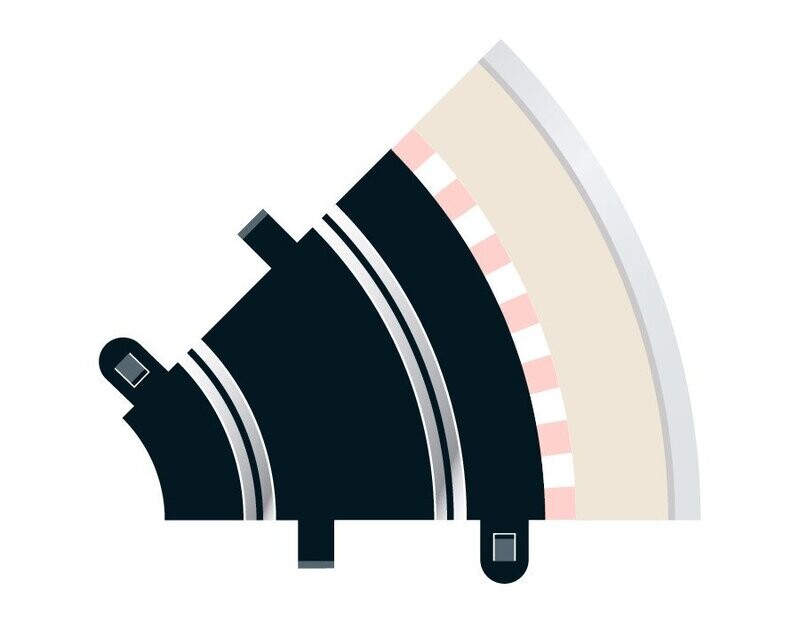 Scalextric C8202 Radius 1 Curve 45° x 2 Scalextric C8202 Radius 1 Curve 45° x 2