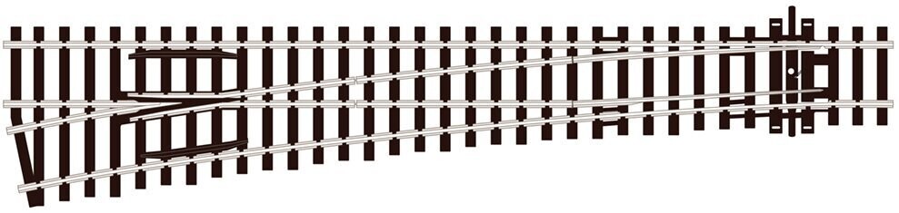 Peco SL-E89 Turnout, Large Radius, Right Hand (Electrofrog) Code 100 OO/HO Gauge