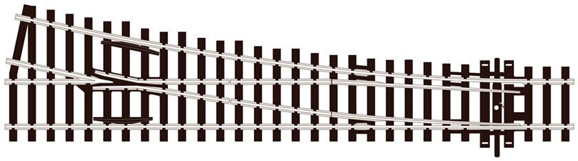 Peco SL-E95 Turnout, Medium Radius, Right Hand (Electrofrog) Code 100 OO/HO Gauge