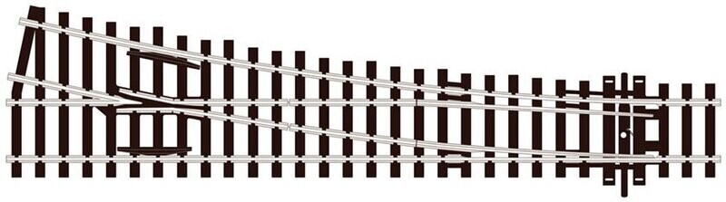 Peco SL-E95 Turnout, Medium Radius, Right Hand (Electrofrog) Code 100 OO/HO Gauge