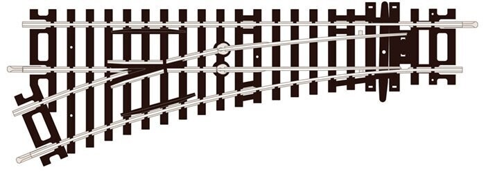Peco ST-241 Turnout, 2nd Radius, Left Hand Code 100 OO/HO Gauge