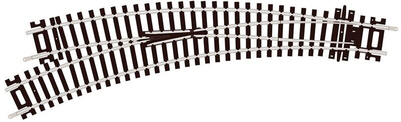 Peco ST-245 Curved Turnout, Left Hand Code 100 OO/HO Gauge