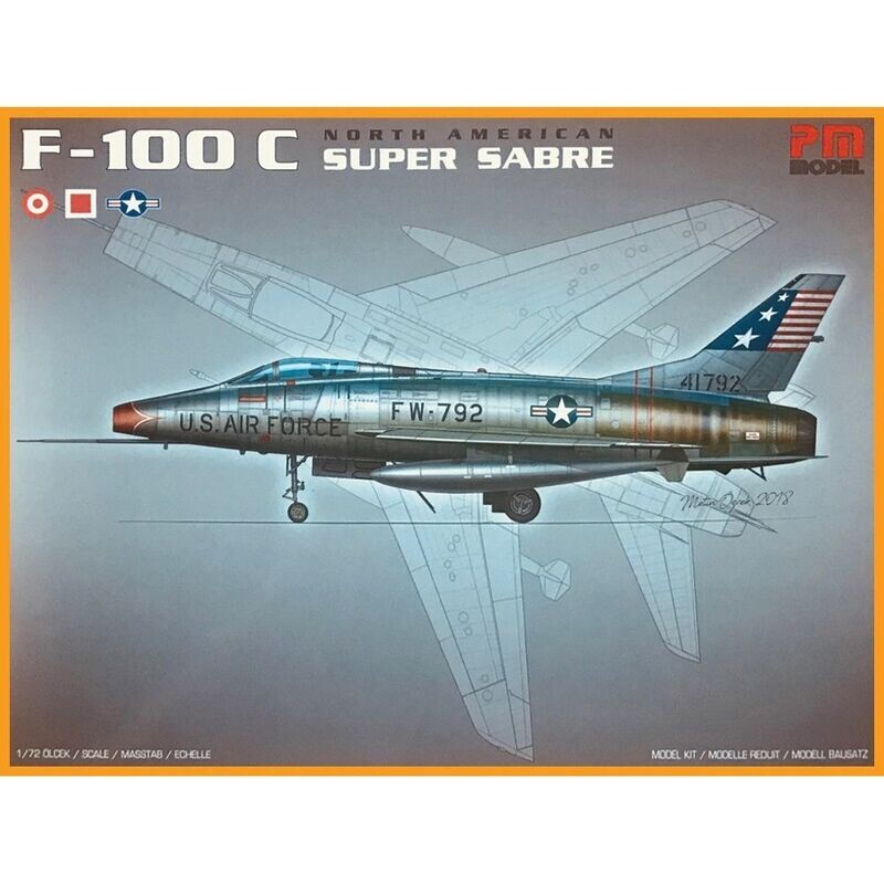 PM Model PM-402 North American F-100C Super Sabre 1:72 Scale Plastic Model Kit PM Model PM-402 North American F-100C Super Sabre 1:72 Scale Plastic Model Kit