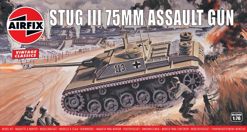 Airfix A01306V Stug III 75mm Assault Gun 1/76 Scale Plastic Model Kit
