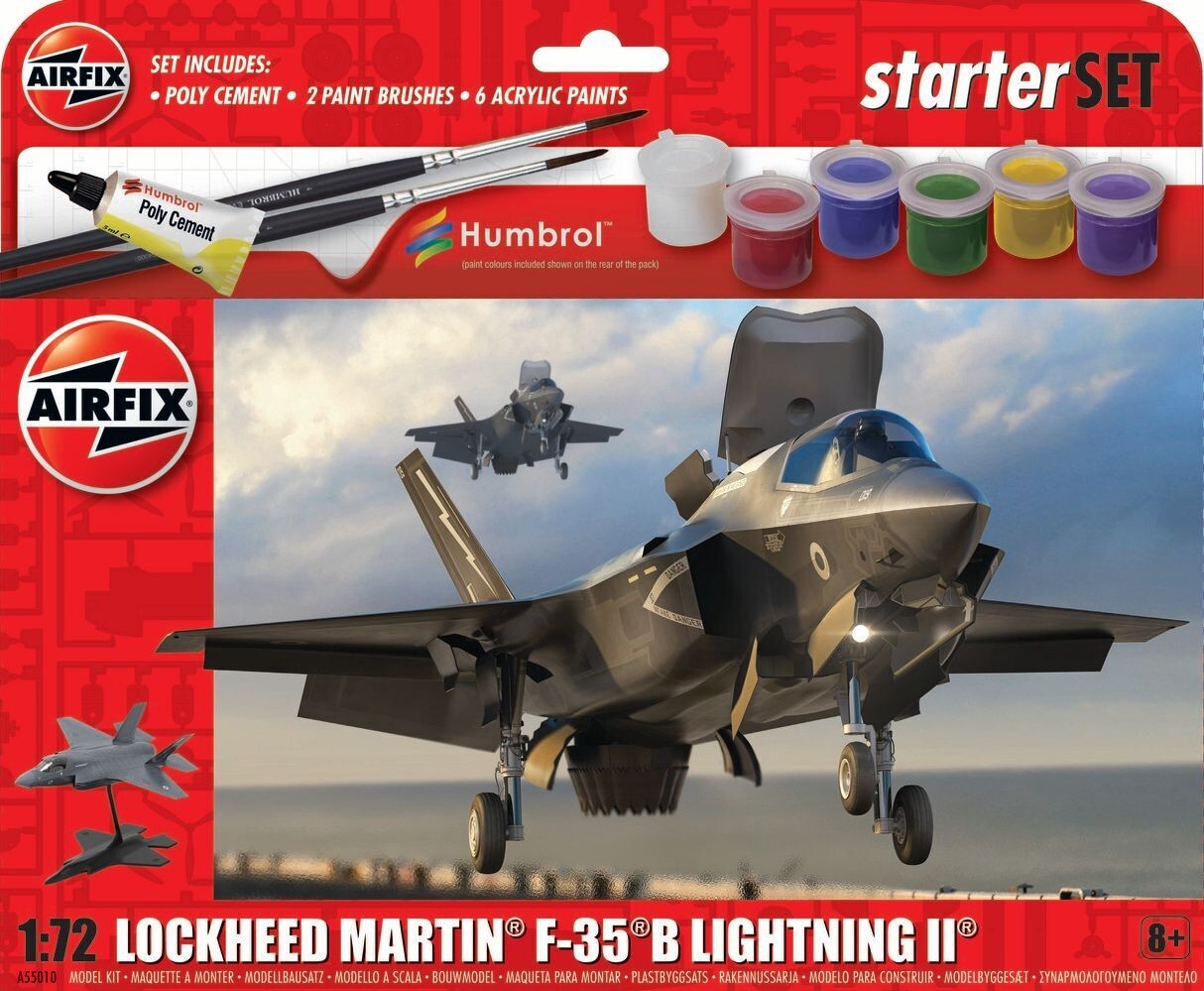 Airfix A55010 Starter Set - Lockheed Martin F-35B Lightning II 1/72 Scale Plastic Model Kit