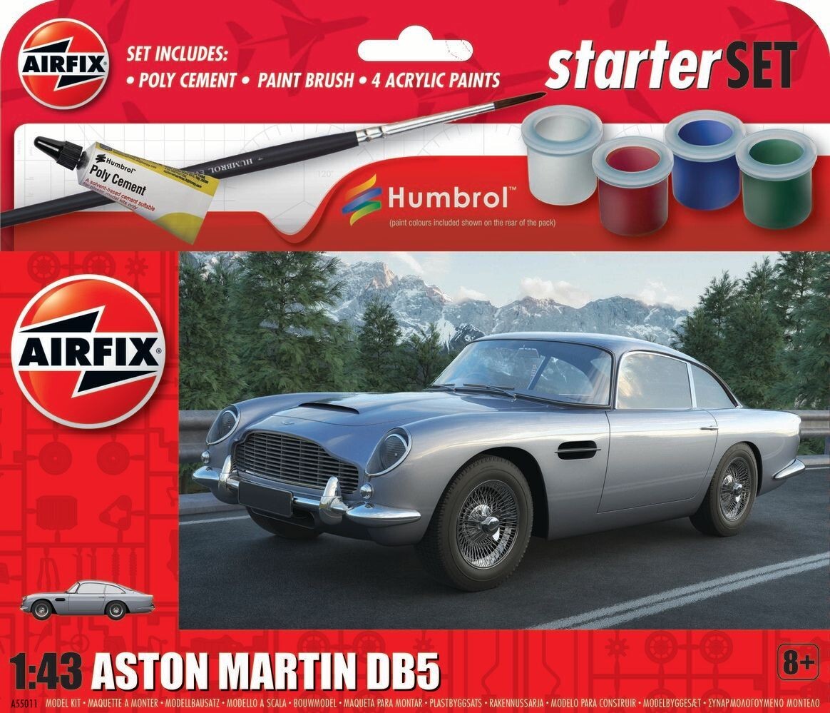 Airfix A55011 Starter Set - Aston Martin DB5 1/43 Scale Plastic Model Kit
