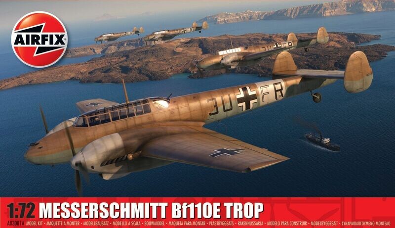 Airfix A03081A Messerschmitt Bf110E/E-2 TROP 1/72 Scale Plastic Model Kit