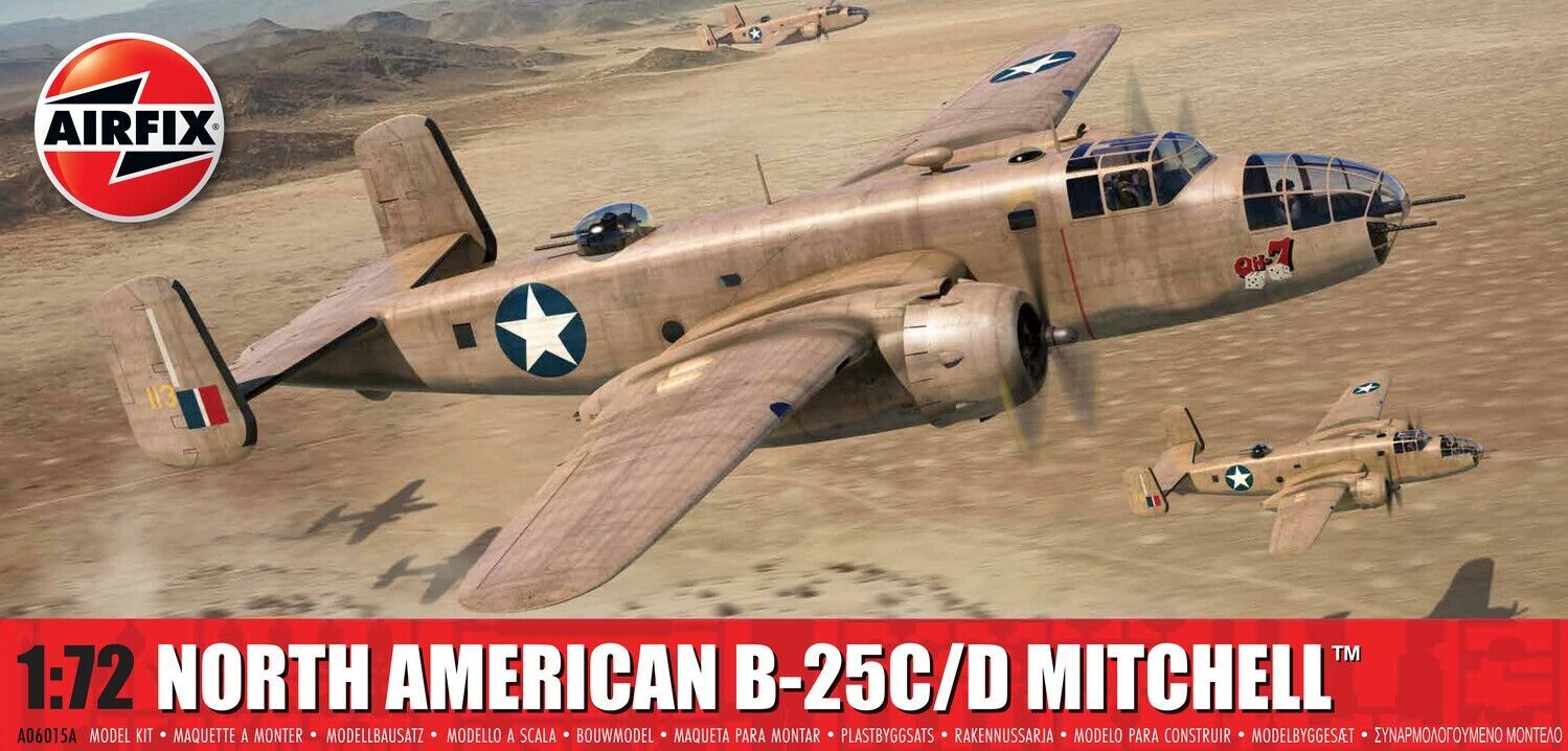Airfix A06015A North American B-25C/D Mitchell 1:72 Scale Plastic Model Kit Airfix A06015A North American B-25C/D Mitchell 1:72 Scale Plastic Model Kit