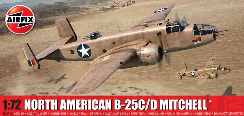 Airfix A06015A North American B-25C/D Mitchell 1:72 Scale Plastic Model Kit Airfix A06015A North American B-25C/D Mitchell 1:72 Scale Plastic Model Kit