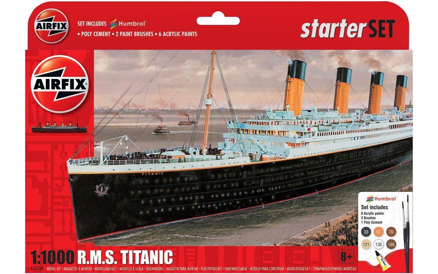 Airfix A55314 RMS Titanic Starter Set 1/1000 Scale Plastic Model Kit