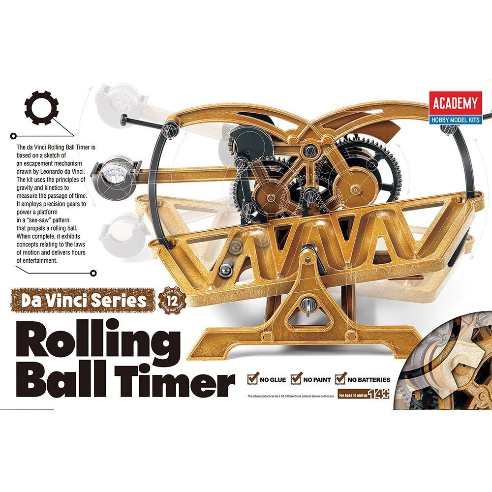 Academy 18174 Da Vinci Rolling Ball Timer Plastic Model Kit