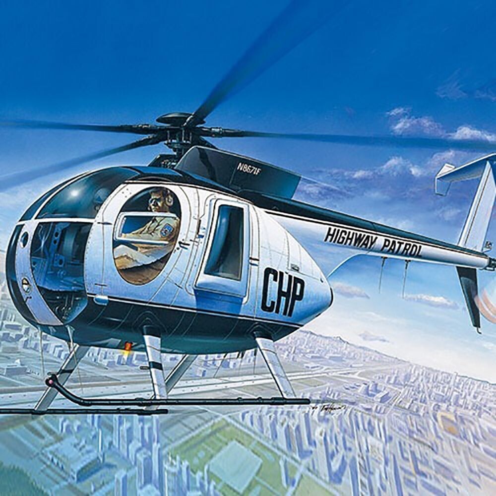 Academy 12249 Hughes Police 500D Helicopter 1/48 Scale Plastic Model Kit