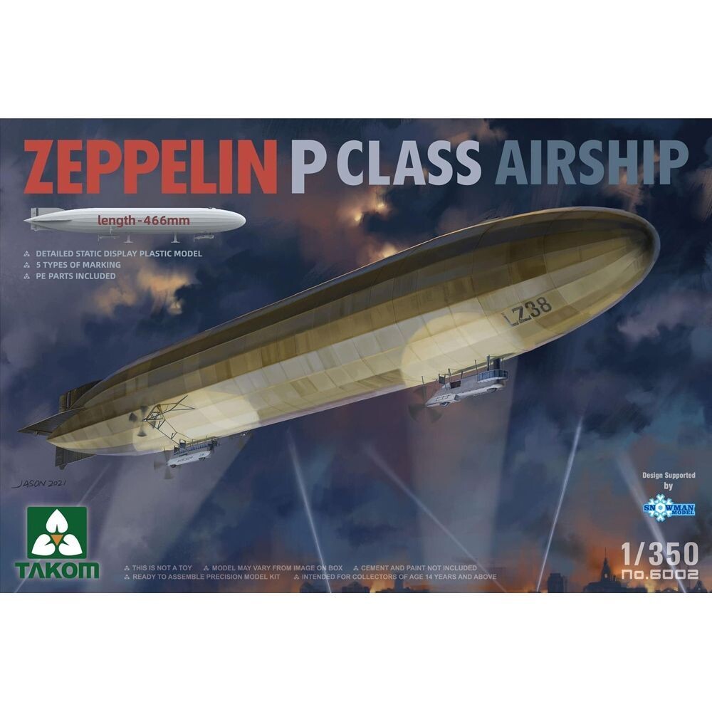 Takom No 06002 Zeppelin P Class Airship 1:350 Scale Plastic Model Kit Takom No 06002 Zeppelin P Class Airship 1:350 Scale Plastic Model Kit