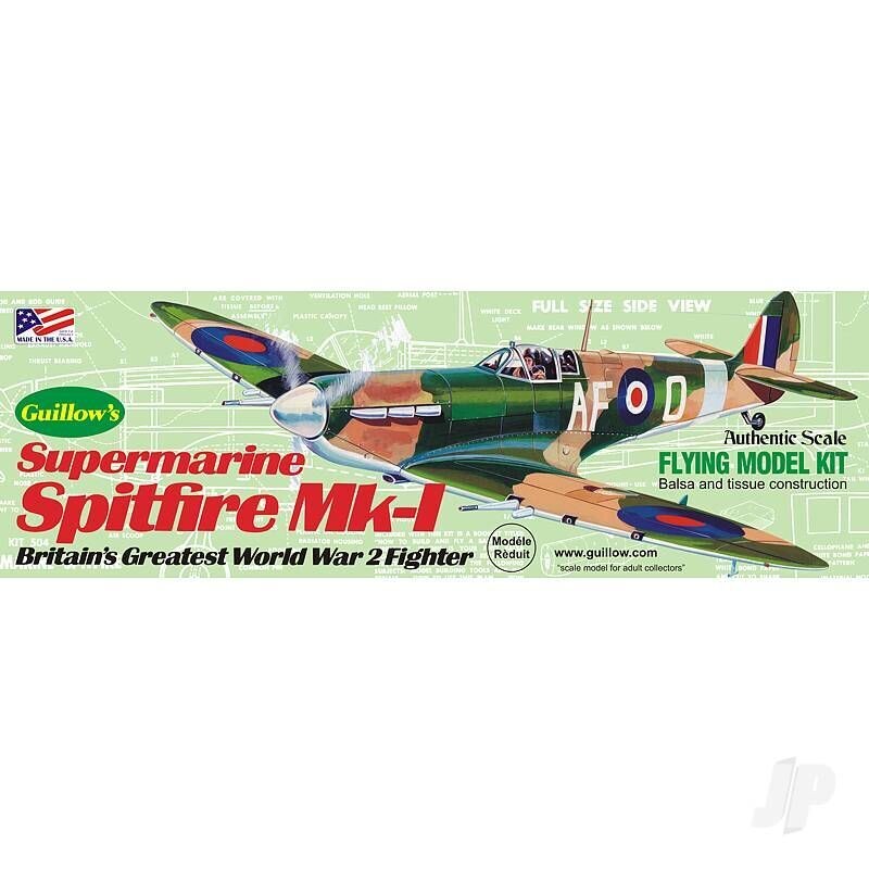 Guillows Supermarine Spitfire MK-1 1:30 Scale Balsa Model Kit G504