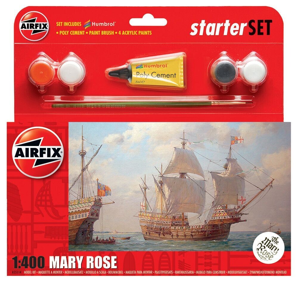 Airfix A55114A Starter Set - Mary Rose 1/400 Scale Plastic Model Kit Airfix A55114A Starter Set - Mary Rose 1/400 Scale Plastic Model Kit