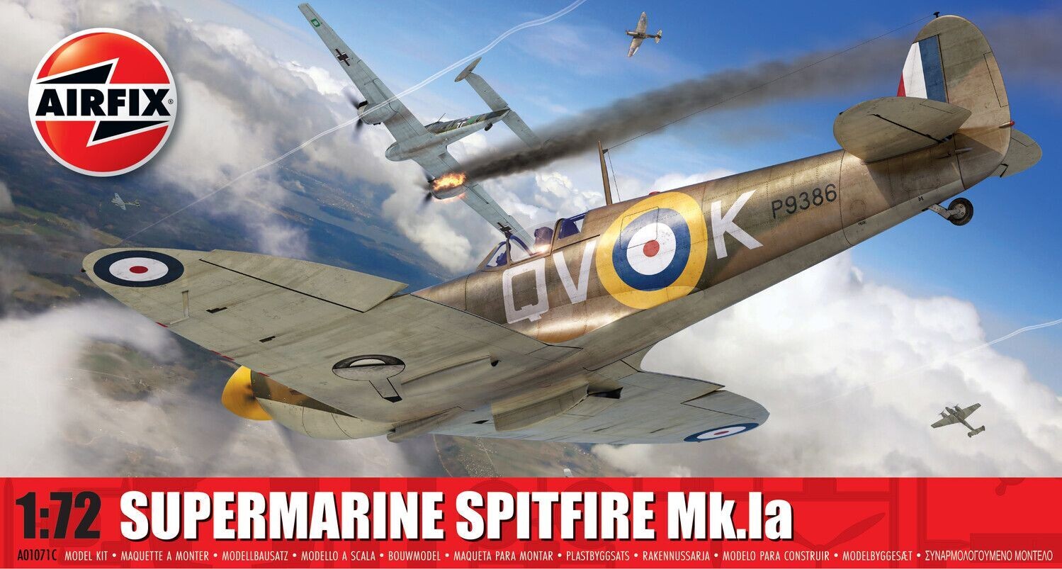 Airfix A01071C Supermarine Spitfire Mk.Ia 1/72 Scale Plastic Model Kit