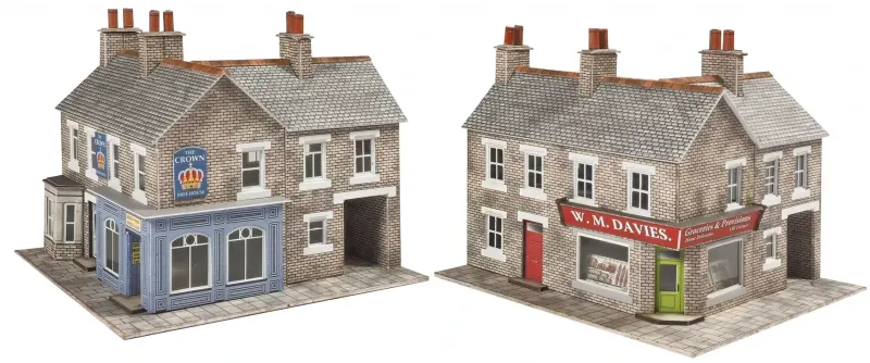 Metcalfe PN117 N Scale Corner Shop & Pub In Stone Card Kit Metcalfe PN117 N Scale Corner Shop & Pub In Stone Card Kit