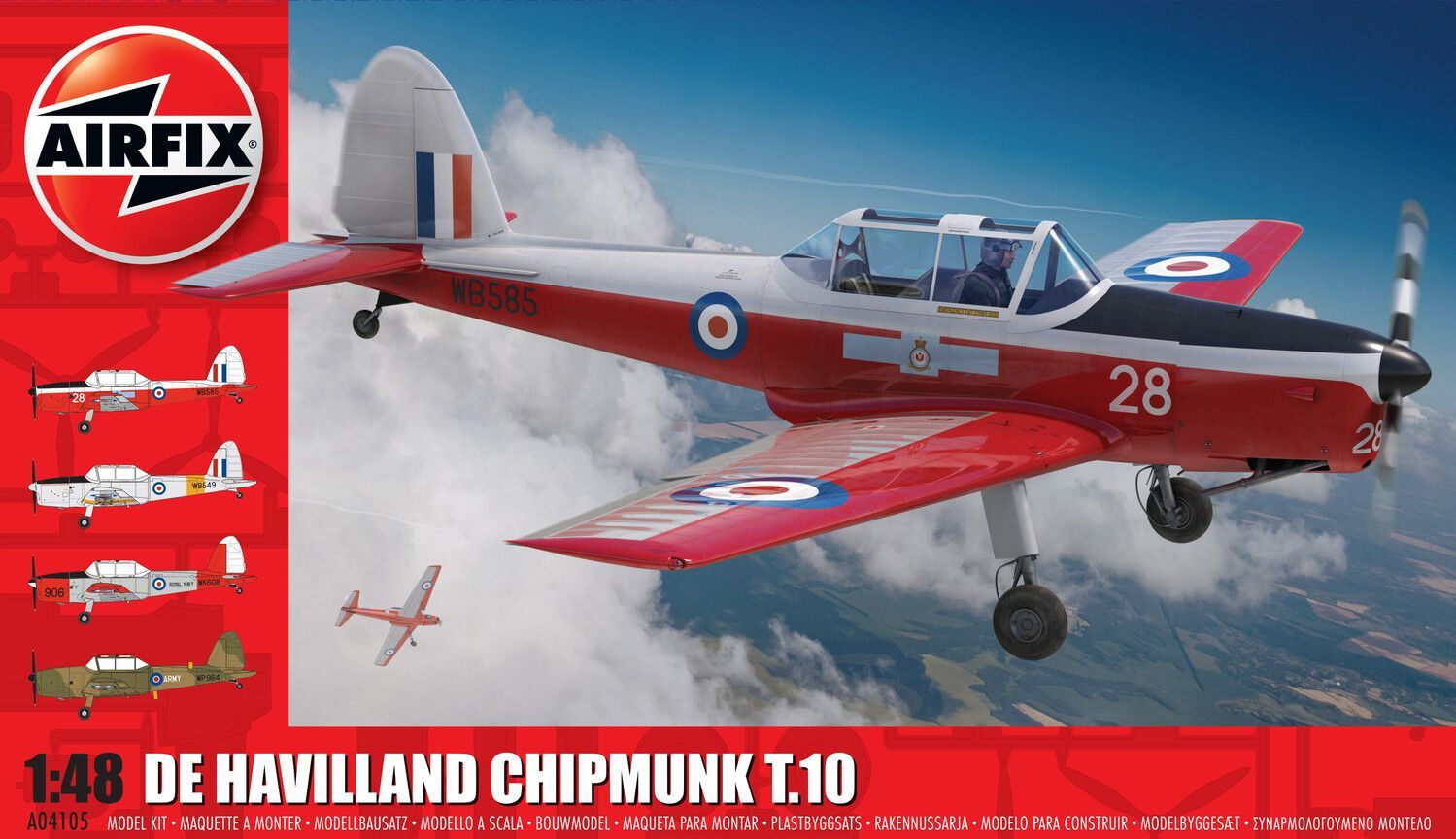Airfix A04105 de Havilland Chipmunk T.10 1/48 Scale Plastic Model Kit Airfix A04105 de Havilland Chipmunk T.10 1/48 Scale Plastic Model Kit
