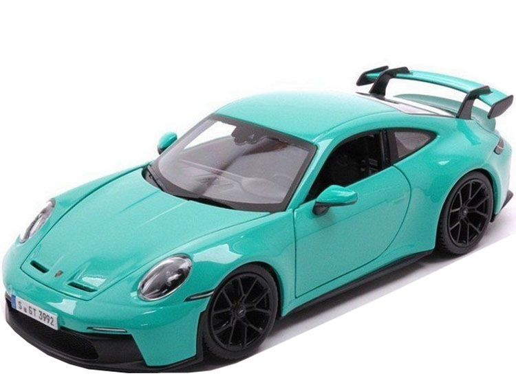 Bburago 18-21104GR Porsche 911 992 GT3- Turqouise 1:24 Scale Diecast Model Bburago 18-21104GR Porsche 911 992 GT3- Turqouise 1:24 Scale Diecast Model