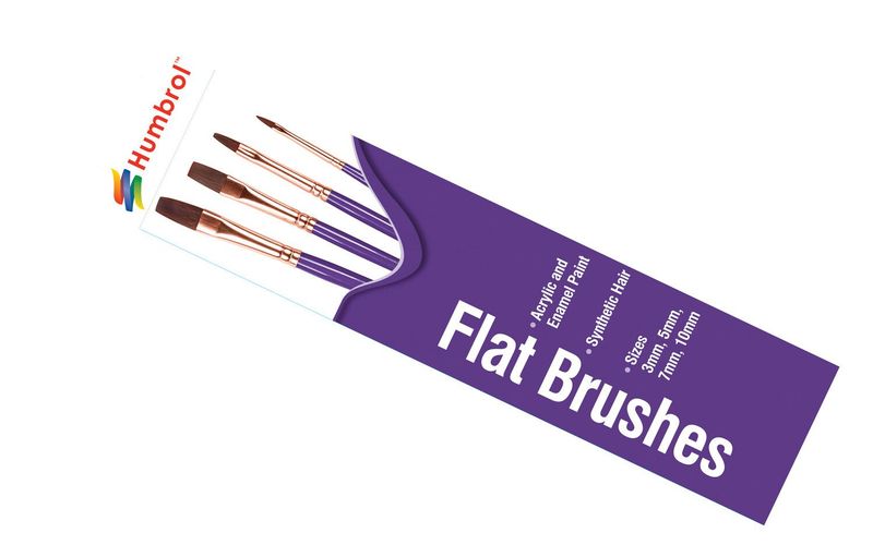 Humbrol AG4305 Flat Brush Pack 4-off Humbrol AG4305 Flat Brush Pack 4-off