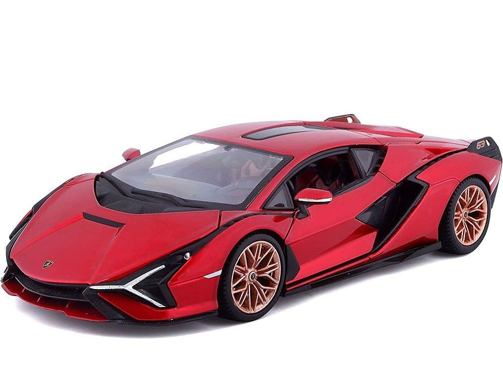 Bburago 18-21099R Lamborghini Sian FKP 37 Red 1:24 Scale Diecast Model Bburago 18-21099R Lamborghini Sian FKP 37 Red 1:24 Scale Diecast Model