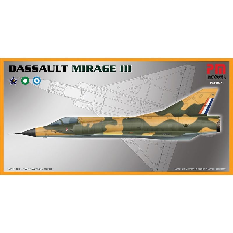 PM Model PM-207 Dassault Mirage III 1:72 Scale Plastic Model Kit PM Model PM-207 Dassault Mirage III 1:72 Scale Plastic Model Kit