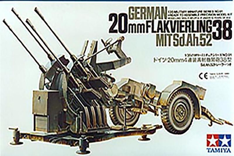Tamiya 35091 German 2cm Flakvierling 38 1:35 Scale Plastic Model Kit Tamiya 35091 German 2cm Flakvierling 38 1:35 Scale Plastic Model Kit
