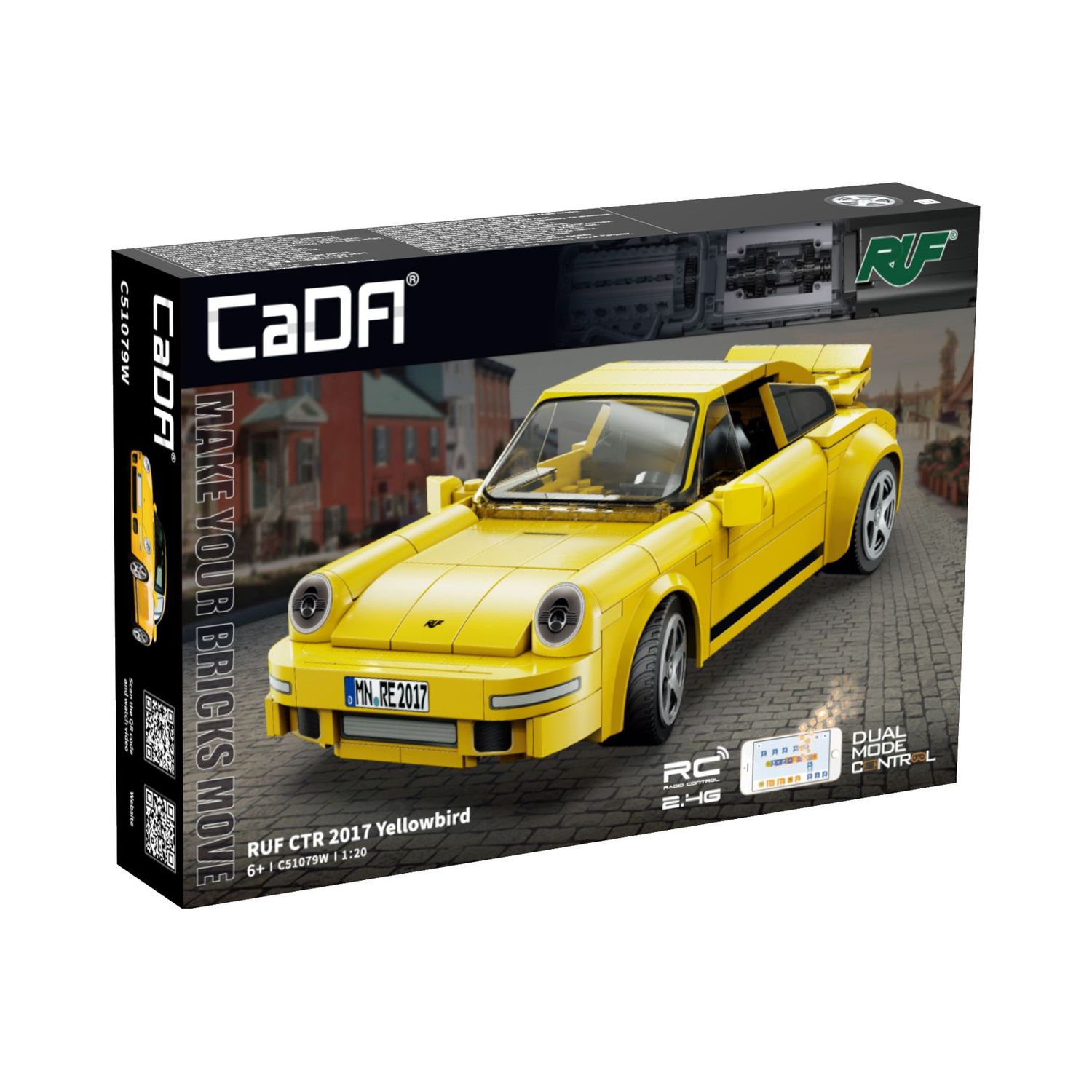 CaDA C51079W 1:20 Scale RUF CTR 2017 Yellowbird - 222 pcs Plastic Brick Construction Kit