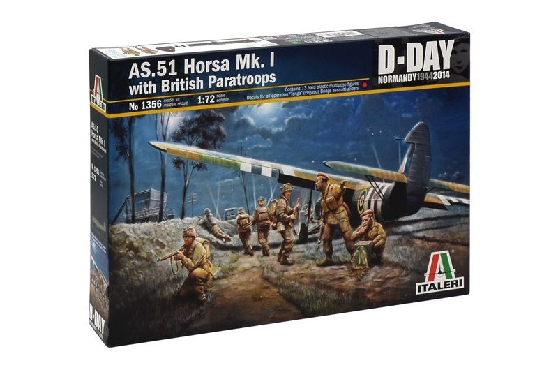 Italeri 1356 AS.51 Horsa Mk.I with British Paratroops 1:72 Scale Plastic Model Kit