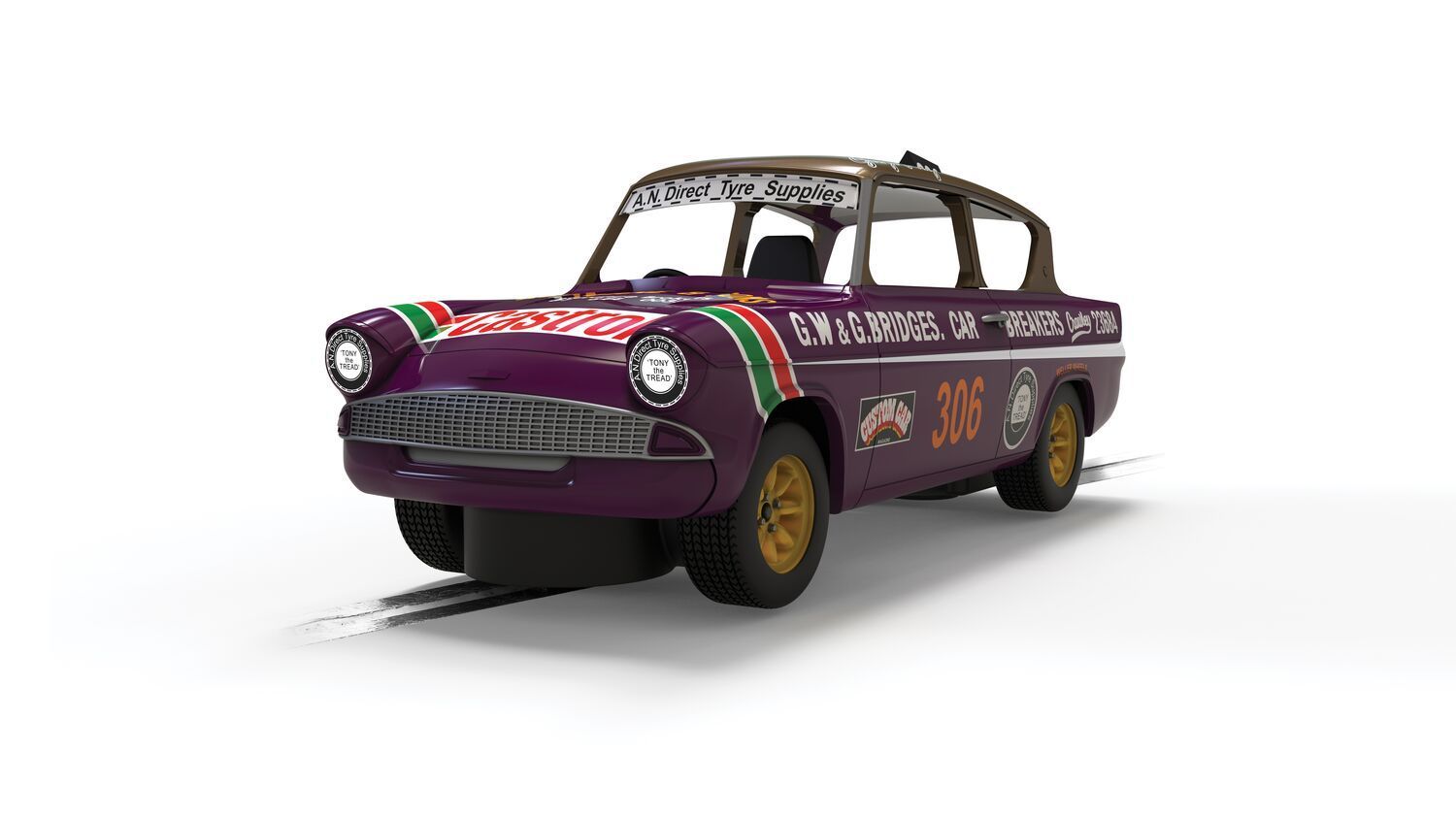 Scalextric C4584 Ford Anglia 105e George Polley 306 Slot Car Scalextric C4584 Ford Anglia 105e George Polley 306 Slot Car