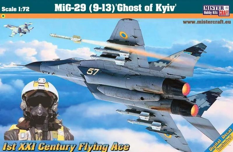 MisterCraft D110 Mig-29 Ghost of Kiev 1:72 Scale Plastic Model Kit MisterCraft D110 Mig-29 Ghost of Kiev 1:72 Scale Plastic Model Kit