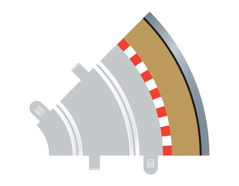 Scalextric C8240 Radius 1 Curve Outer Borders 45° x 4 Scalextric C8240 Radius 1 Curve Outer Borders 45° x 4