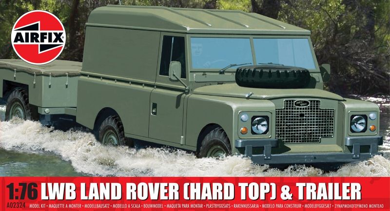 Airfix A02324 LWB Land Rover (Hard Top) & Trailer 1/76 Scale Plastic Model Kit
