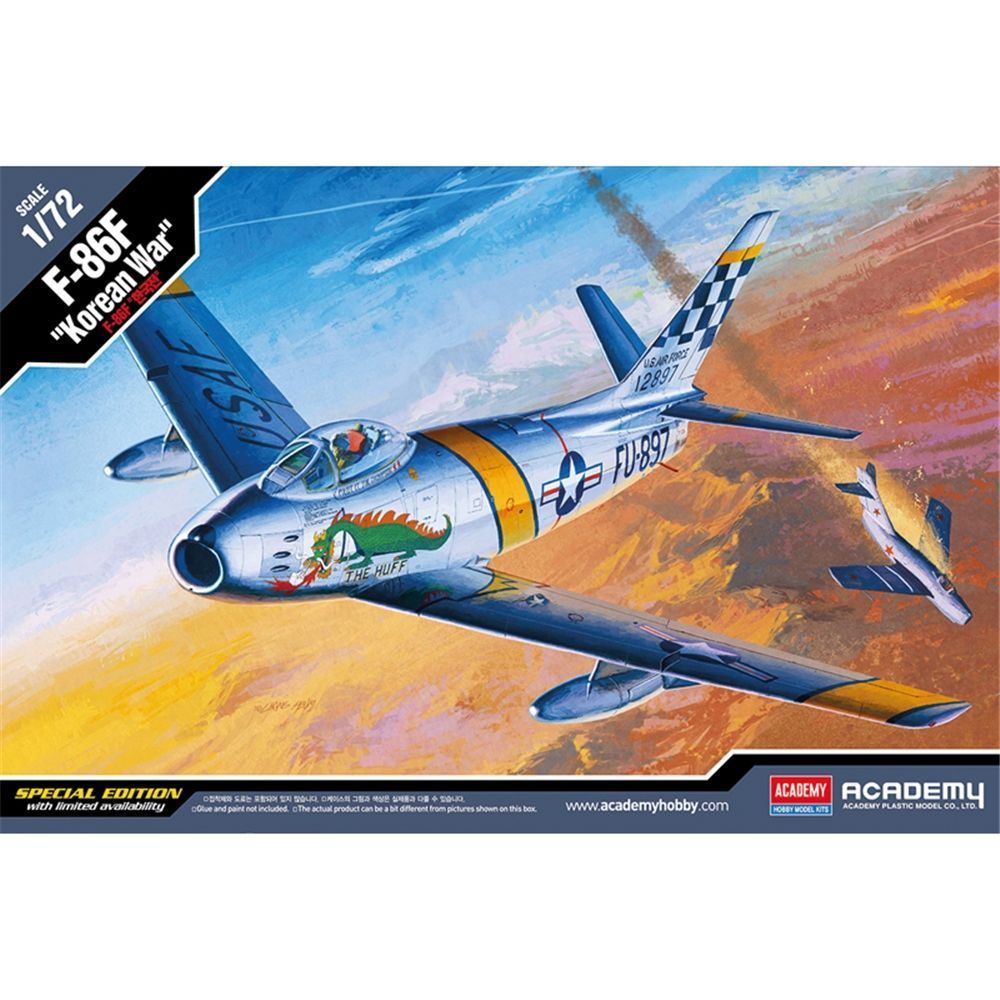Academy 12546 US Air Force F-86F 'Korean War' Fighter Aircraft 1/72 Scale Plastic Model Kit Academy 12546 US Air Force F-86F 'Korean War' Fighter Aircraft 1/72 Scale Plastic Model Kit