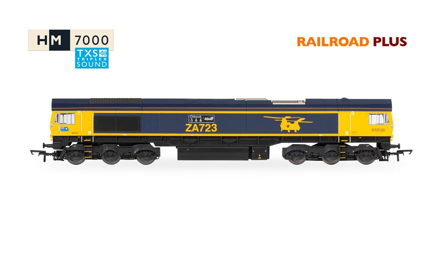 Hornby R30429TXS RailRoad Plus: Class 66 - GBRf - 66723 'Chinook' (DCC Sound Fitted) Era 11